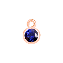 Load image into Gallery viewer, Diamond or Gemstone Bezel Drop Charm in 14K Rose Gold