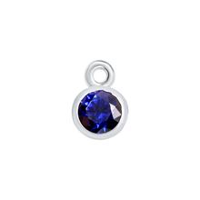 Load image into Gallery viewer, Diamond or Gemstone Bezel Drop Charm in 14K White Gold