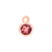 Load image into Gallery viewer, Diamond or Gemstone Bezel Drop Charm in 14K Rose Gold