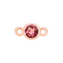 Load image into Gallery viewer, Diamond or Gemstone Bezel Bracelet/Necklace Charm in 14K Rose Gold