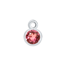 Load image into Gallery viewer, Diamond or Gemstone Bezel Drop Charm in 14K White Gold