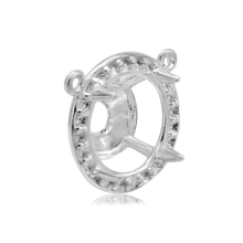 Load image into Gallery viewer, ITI NYC Round Four Prong Halo Pendant in Sterling Silver (6.00 mm - 10.00 mm)