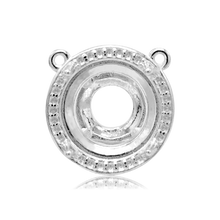 Load image into Gallery viewer, ITI NYC Round Four Prong Halo Pendant in Sterling Silver (6.00 mm - 10.00 mm)