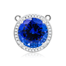 Load image into Gallery viewer, ITI NYC Round Four Prong Halo Pendant in Sterling Silver (6.00 mm - 10.00 mm)