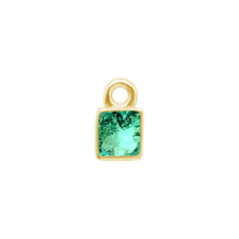 Load image into Gallery viewer, Diamond or Gemstone Square Bezel Drop Charm in 14K Yellow Gold