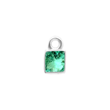 Load image into Gallery viewer, Diamond or Gemstone Square Bezel Drop Charm in 14K White Gold