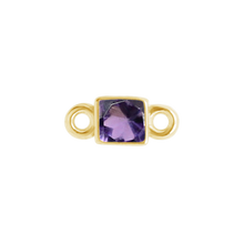 Load image into Gallery viewer, Diamond or Gemstone Square Bezel Bezel/Necklace Charm in 14K Yellow Gold