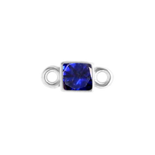 Load image into Gallery viewer, Diamond or Gemstone Square Bezel Bracelet/Necklace Charm in 14K White Gold