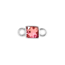 Load image into Gallery viewer, Diamond or Gemstone Square Bezel Bracelet/Necklace Charm in 14K White Gold