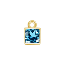 Load image into Gallery viewer, Diamond or Gemstone Square Bezel Drop Charm in 14K Yellow Gold