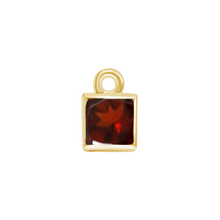 Load image into Gallery viewer, Diamond or Gemstone Square Bezel Drop Charm in 14K Yellow Gold