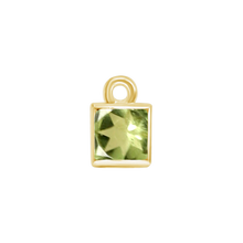 Load image into Gallery viewer, Diamond or Gemstone Square Bezel Drop Charm in 14K Yellow Gold