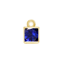 Load image into Gallery viewer, Diamond or Gemstone Square Bezel Drop Charm in 14K Yellow Gold