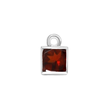 Load image into Gallery viewer, Diamond or Gemstone Square Bezel Drop Charm in 14K White Gold