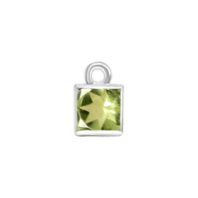 Load image into Gallery viewer, Diamond or Gemstone Square Bezel Drop Charm in 14K White Gold