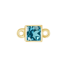 Load image into Gallery viewer, Diamond or Gemstone Square Bezel Bezel/Necklace Charm in 14K Yellow Gold