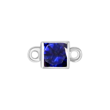 Load image into Gallery viewer, Diamond or Gemstone Square Bezel Bracelet/Necklace Charm in 14K White Gold