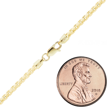 Load image into Gallery viewer, Finished Round Box Necklace in 14K Yellow Gold