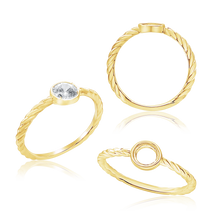 Load image into Gallery viewer, Round Bezel Solitaire with Rope Shank