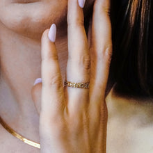 Load image into Gallery viewer, St. Marks Pl. Bizmark Chain Ring in 14K Yellow Gold