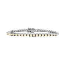 Load image into Gallery viewer, Tennis Bracelet with Opal Stones (October Birthstones) in 14K Gold (1.75 mm - 4.0 mm)