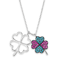 Load image into Gallery viewer, 4 Leaf Clover Necklace in Sterling Silver (22 x 16 mm)