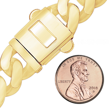 Load image into Gallery viewer, Finished Handmade Semi-Solid Plain Cuban Curb Necklace in 14K Yellow Gold