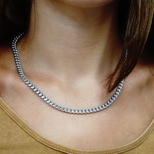 Load image into Gallery viewer, Finished Round Curb Chain Necklace in Sterling Silver