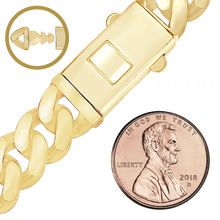 Load image into Gallery viewer, Finished Handmade Semi-Solid Cuban Curb Bracelet in 14K Yellow Gold