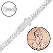Load image into Gallery viewer, Finished Handmade Cuban Curb Necklace in Sterling Silver