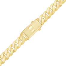 Load image into Gallery viewer, Finished Handmade Semi-Solid Plain Cuban Curb Necklace in 14K Yellow Gold