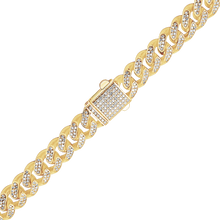 Load image into Gallery viewer, Finished Handmade Semi-Solid Cuban Curb Necklace with Diamonds in 14K Yellow Gold