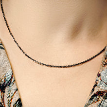 Load image into Gallery viewer, Delancey St. Diamond Cut Cable Chain Necklace in Sterling Silver Black Ruthenium Finish