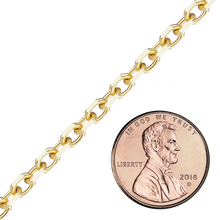 Load image into Gallery viewer, Bulk / Spooled Diamond Cut Round Semi-Solid Cable Chain in 14K Yellow Gold (1.05 mm - 3.80 mm)