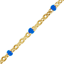 Load image into Gallery viewer, Bulk / Spooled Cable Chain with Blue Enamel Beads in 14K Gold-Filled (1.20 mm)