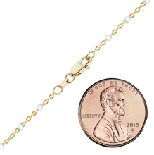 Load image into Gallery viewer, Finished Cable Necklace with White Enamel Beads in 14K Gold-Filled