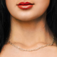 Load image into Gallery viewer, Elizabeth St. Elongated Textured Cable Chain Necklace in Sterling Silver