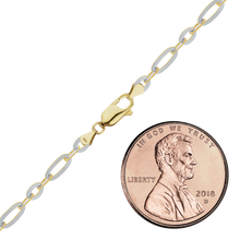 Load image into Gallery viewer, FiDi Figaro Cable Anklet in 14K Two Tone Gold