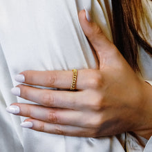 Load image into Gallery viewer, Bowery Curb Chain Ring in Gold Filled