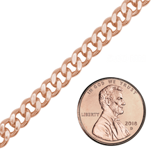 Load image into Gallery viewer, Bulk / Spooled Heavy Flat Curb Chain in 14K Rose Gold-Filled (4.20 mm - 5.80 mm)