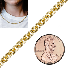 Load image into Gallery viewer, Bulk / Spooled Heavy Round Semi-Solid Cable Chain in 14K Yellow Gold (1.05 mm - 3.80 mm)