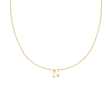 Load image into Gallery viewer, Hanging Initial Necklace in 14K Yellow Gold