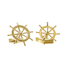 Load image into Gallery viewer, Ship's Wheel Cuff Links in Sterling Silver (35 x 24mm)