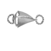 Load image into Gallery viewer, Small Sailboat Bracelet Top in Sterling Silver (29 x 13mm)