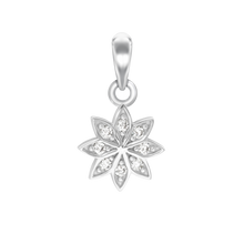Load image into Gallery viewer, Small Flower Charm with CZ's (19 x 10mm)