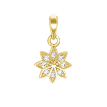 Load image into Gallery viewer, Small Flower Charm with CZ's (19 x 10mm)