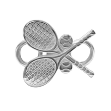 Load image into Gallery viewer, Tennis Rackets Bracelet Top in Sterling Silver (25 x 22mm)