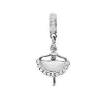 Load image into Gallery viewer, Ballet Dancer with CZ's Charm (28 x 14mm)