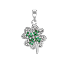 Load image into Gallery viewer, Four Leaf Clover with CZ's Charm (23 x 13mm)