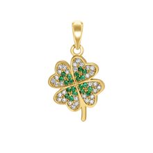 Load image into Gallery viewer, Four Leaf Clover with CZ's Charm (23 x 13mm)